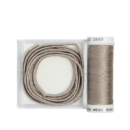 Russian Braid w/ Silk Couching Silver Gilt