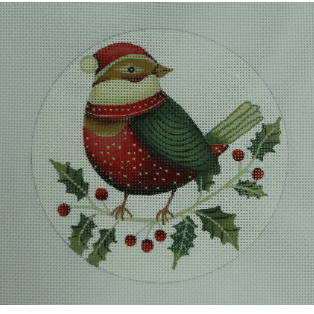 Red & Green Birdie with Holly