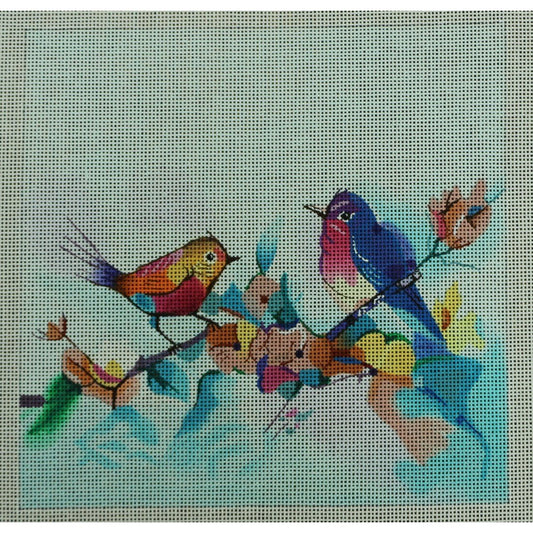 Watercolor Birdy Duet