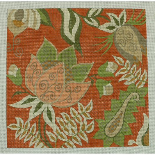 Floral & Paisley on Orange