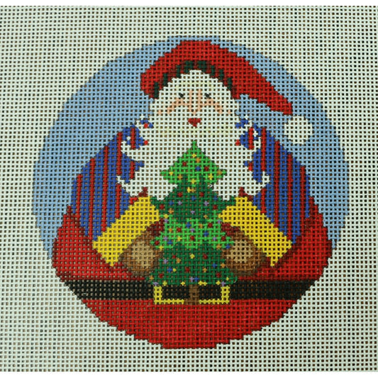 Santa w/ Tree Round