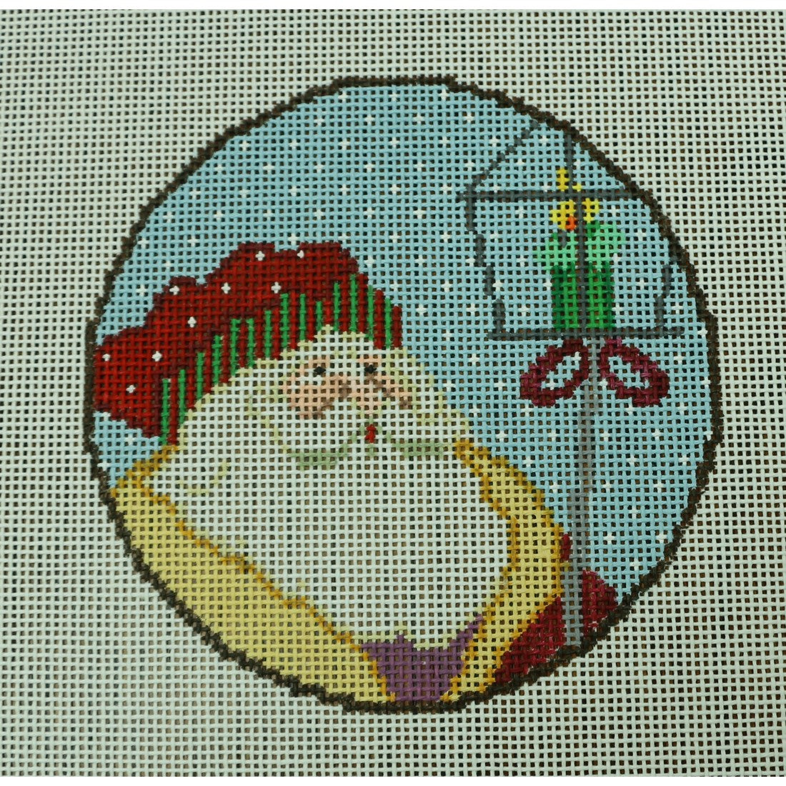 Santa w/ Lantern Round