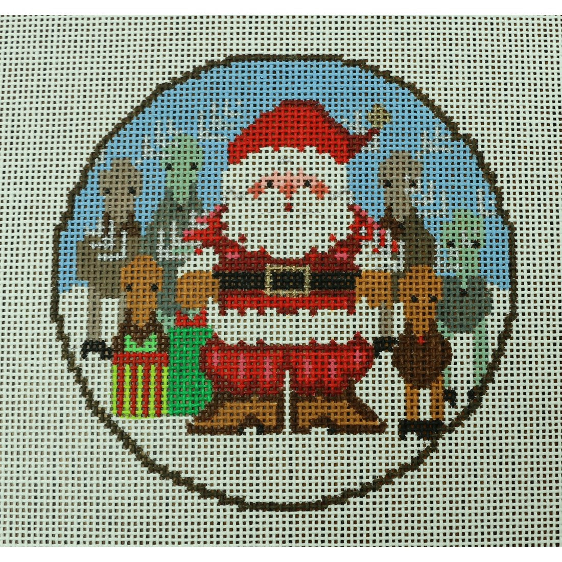 Santa w/ Reindeer Round