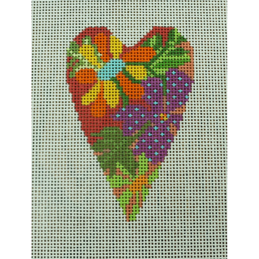 Tropical Flowers Mini Heart