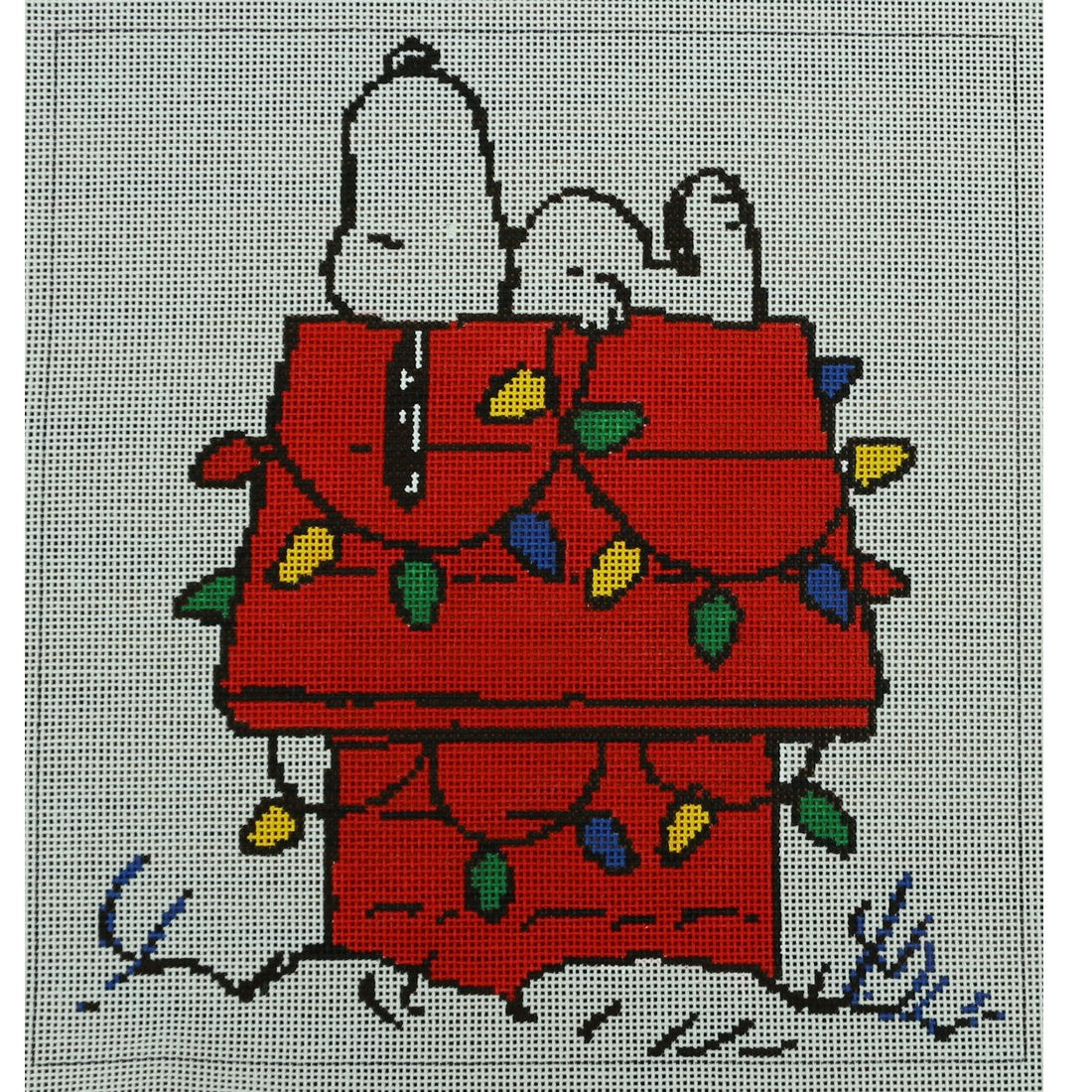 Snoopy on Lit Doghouse