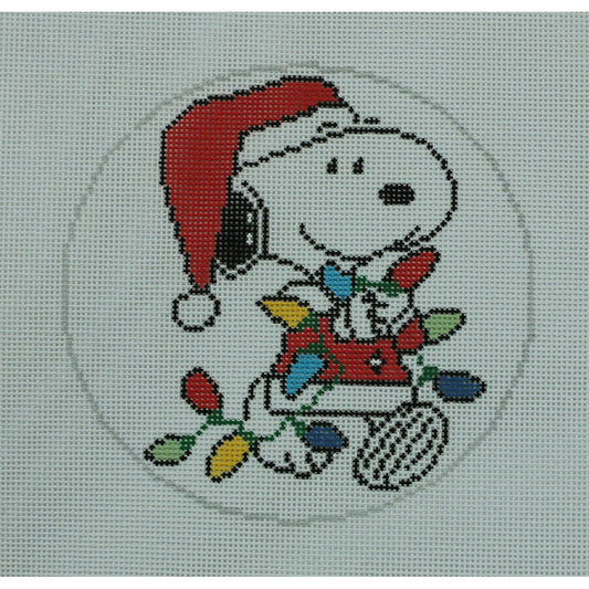 Snoopy Tangled in Lights