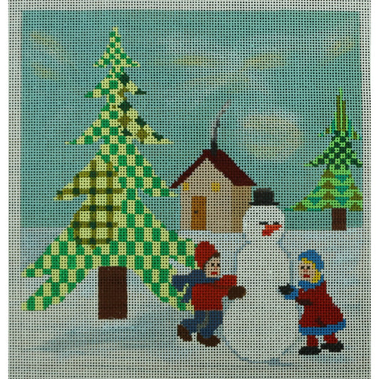 Snowman and Kids