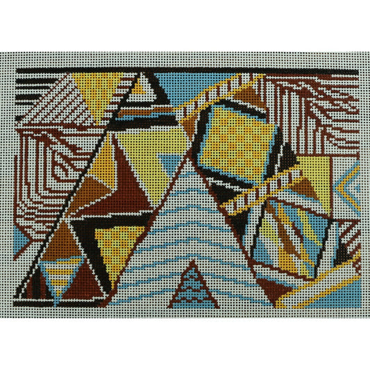 Brown/Yellow/Blue Abstract