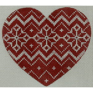 Nordic Snowflake Zigzag Band Heart