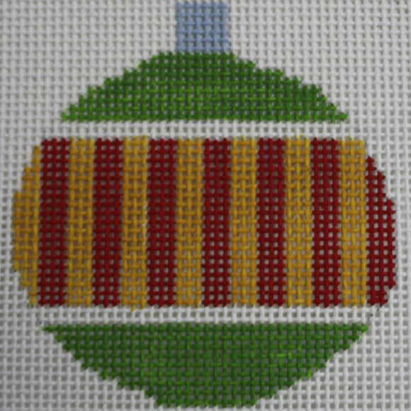 Gold/Red Striped Ornament