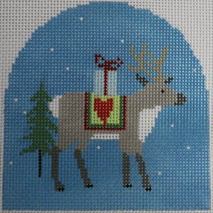 Reindeer with Blue Present