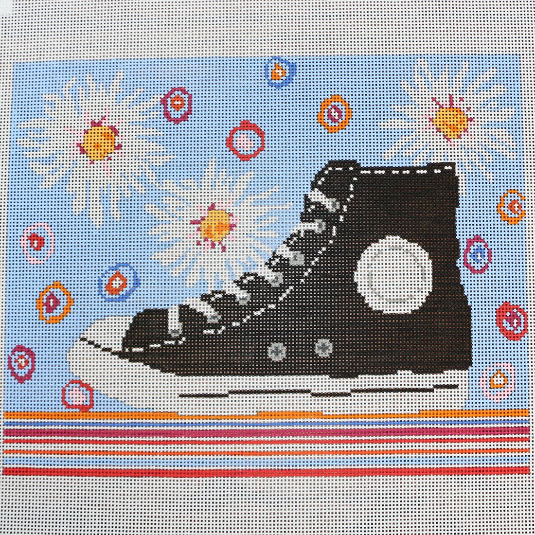Sneaker with White Blooms