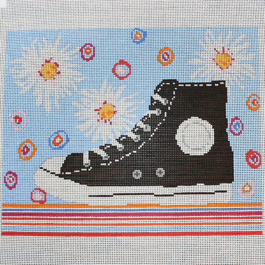 Sneaker with White Blooms