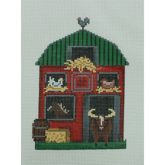 Barn w/ Animals on 13 mesh