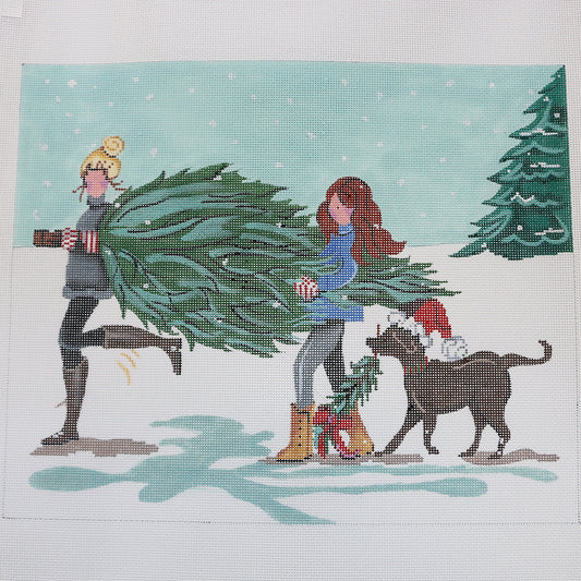 Carrying Christmas Tree
