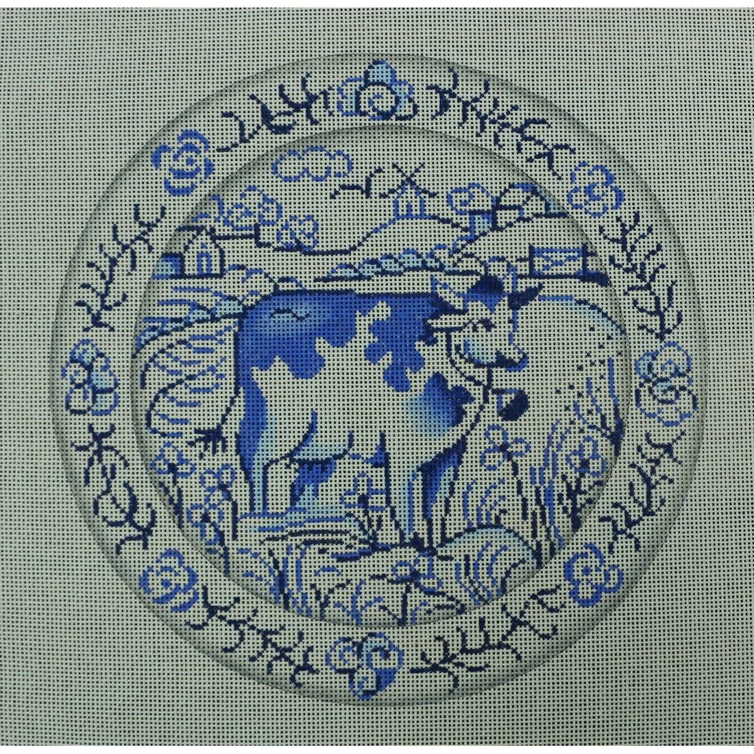 Blue & White Cow