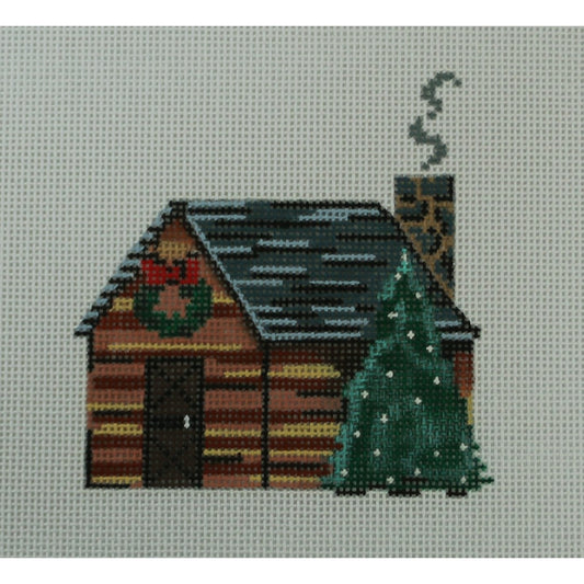 Log Cabin with Tree