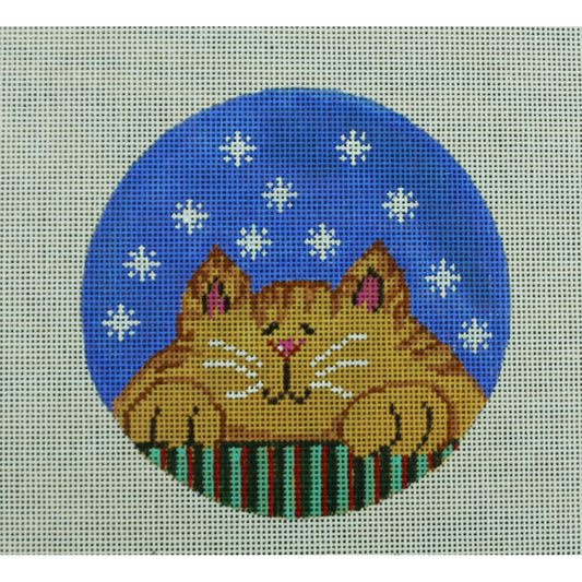 Gold Cat on Blue