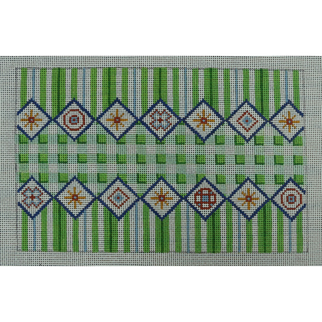 Green, White, Blue Geometric