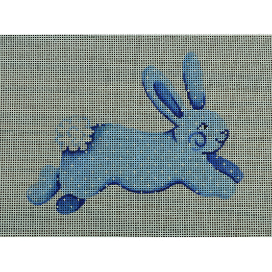 Running Bunny, Blue & White Dot