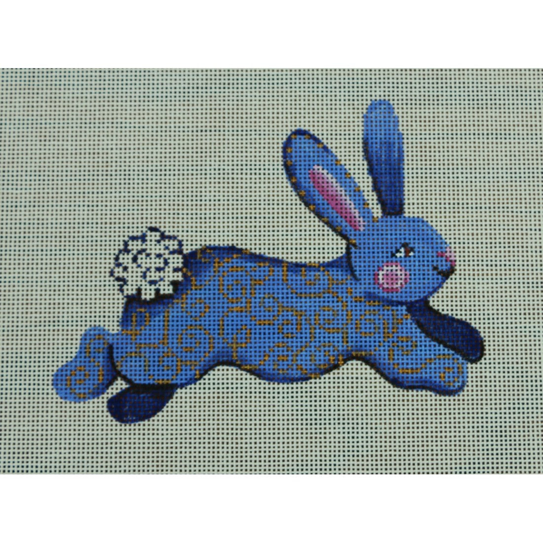 Running Bunny, Blue & Gold Swirl