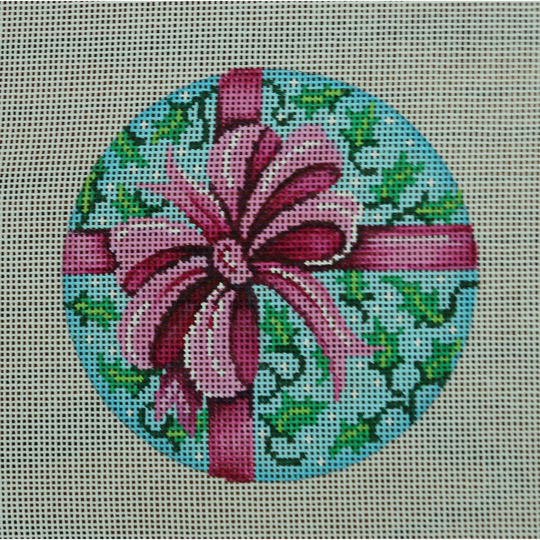 Pink Bow on Aqua