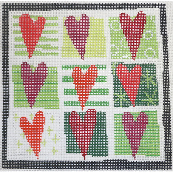 Hearts on Green