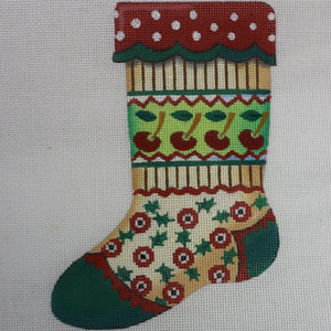 Red/Green Stocking w/ Holly