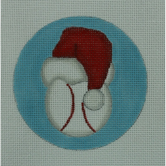 Baseball with Santa Hat