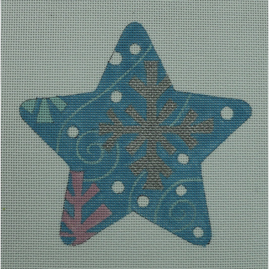 Blue Star with Snowflakes