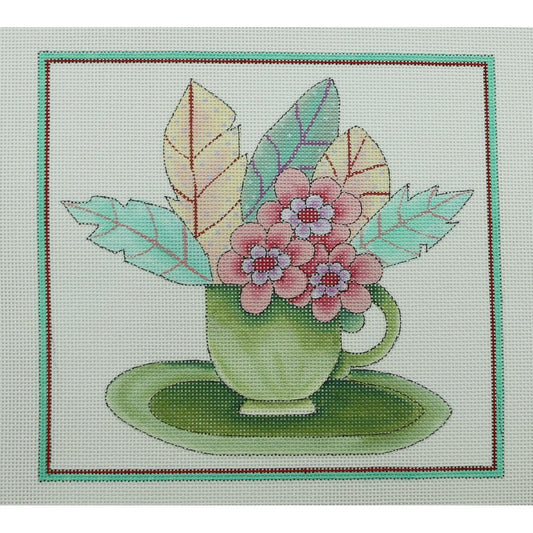 Feather/Floral Teacup