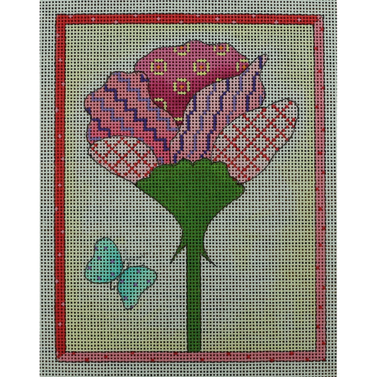 Pink Flower with Butterfly