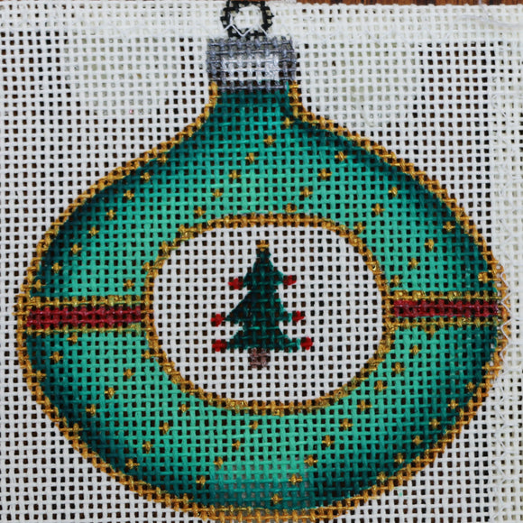 Green Ornament w/Tree