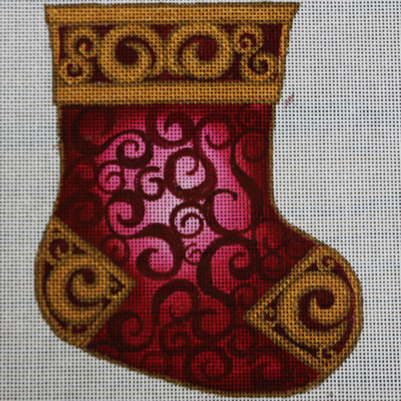 Maroon and Gold Mini Sock