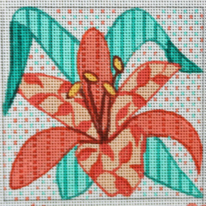 Pink/Green Patchwork Flower