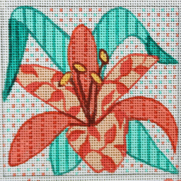 Pink/Green Patchwork Flower