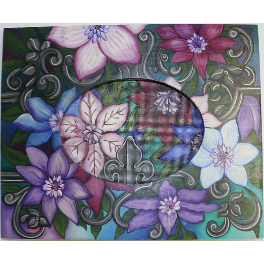 Purple/Blue Flowers w/ Frame