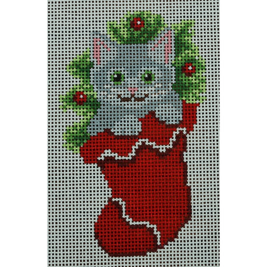 Gray Kitten in Stocking