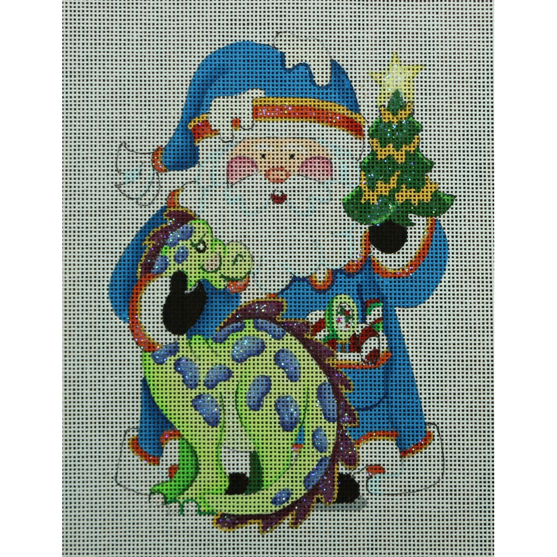 Santa with Dinosaur, 18 mesh