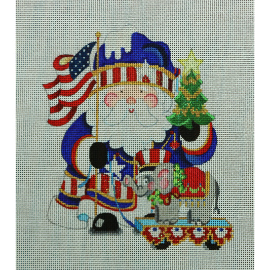 Squatty Patriotic Santa with Elephant