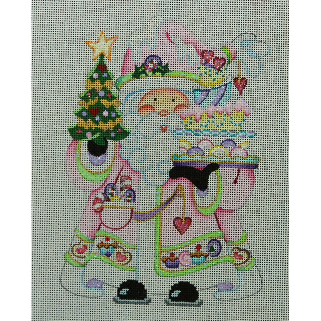 Squatty Santa in Pink with Cake
