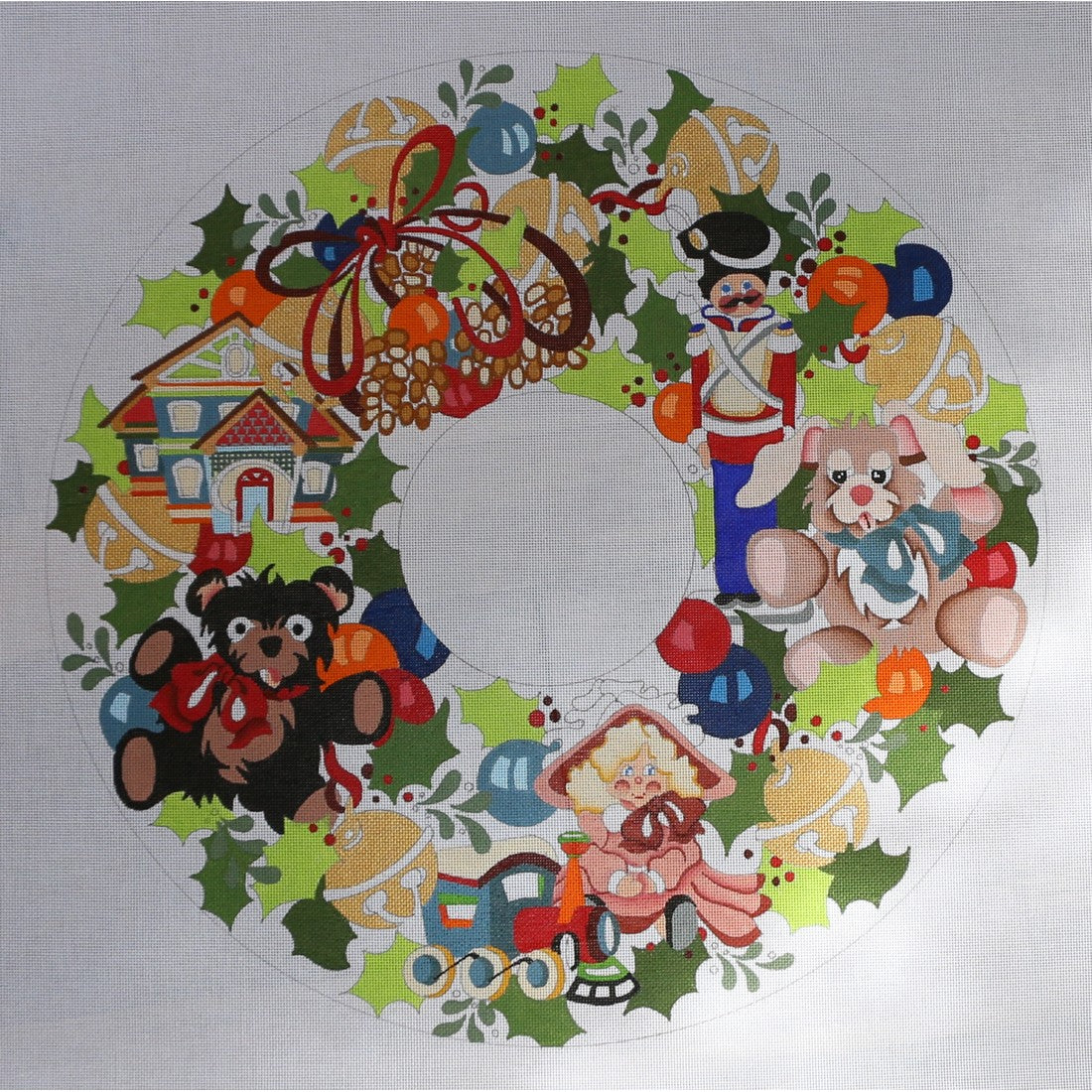 Toy & Jingle Bells Wreath, 18 mesh
