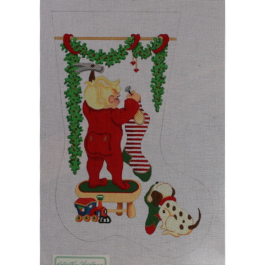 Boy Hanging Stocking