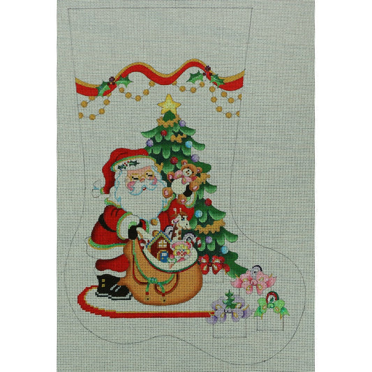 Santa with Gift Bag, 18 mesh