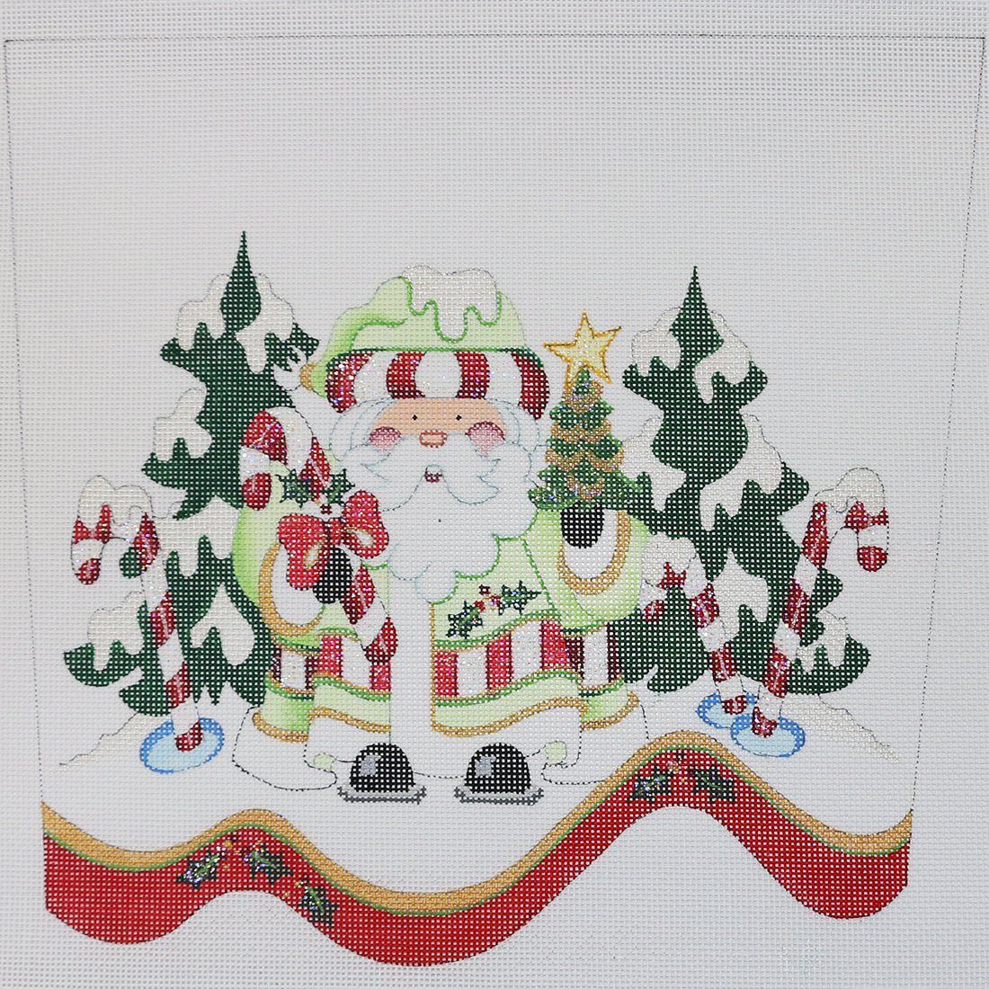 Green Santa Cuff, 18 mesh