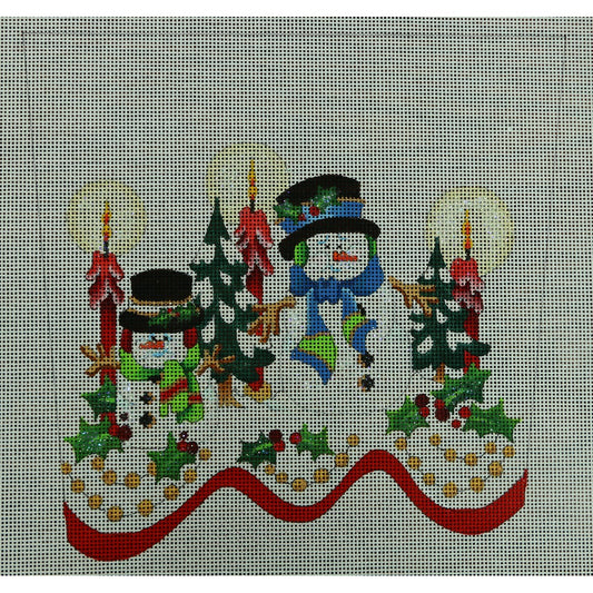Snowman with Trees/Candles Cuff, 18 mesh