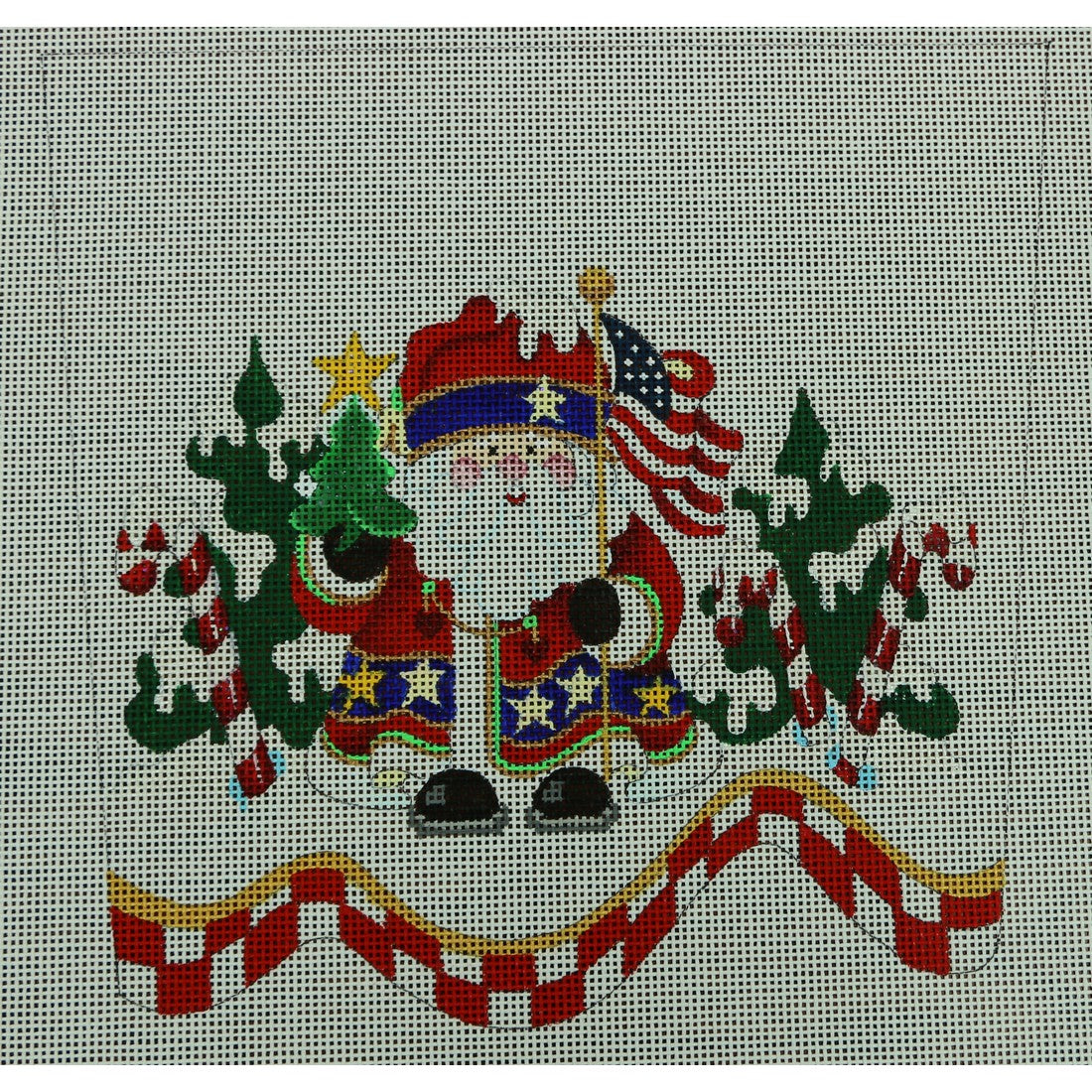 Patriotic Santa Cuff, 18 mesh