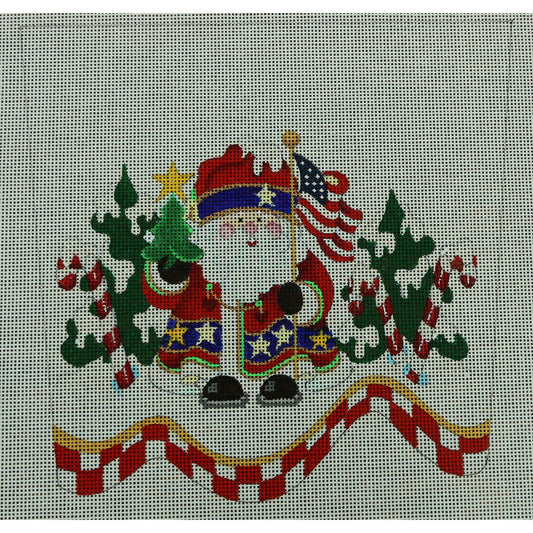 Patriotic Santa Cuff, 18 mesh