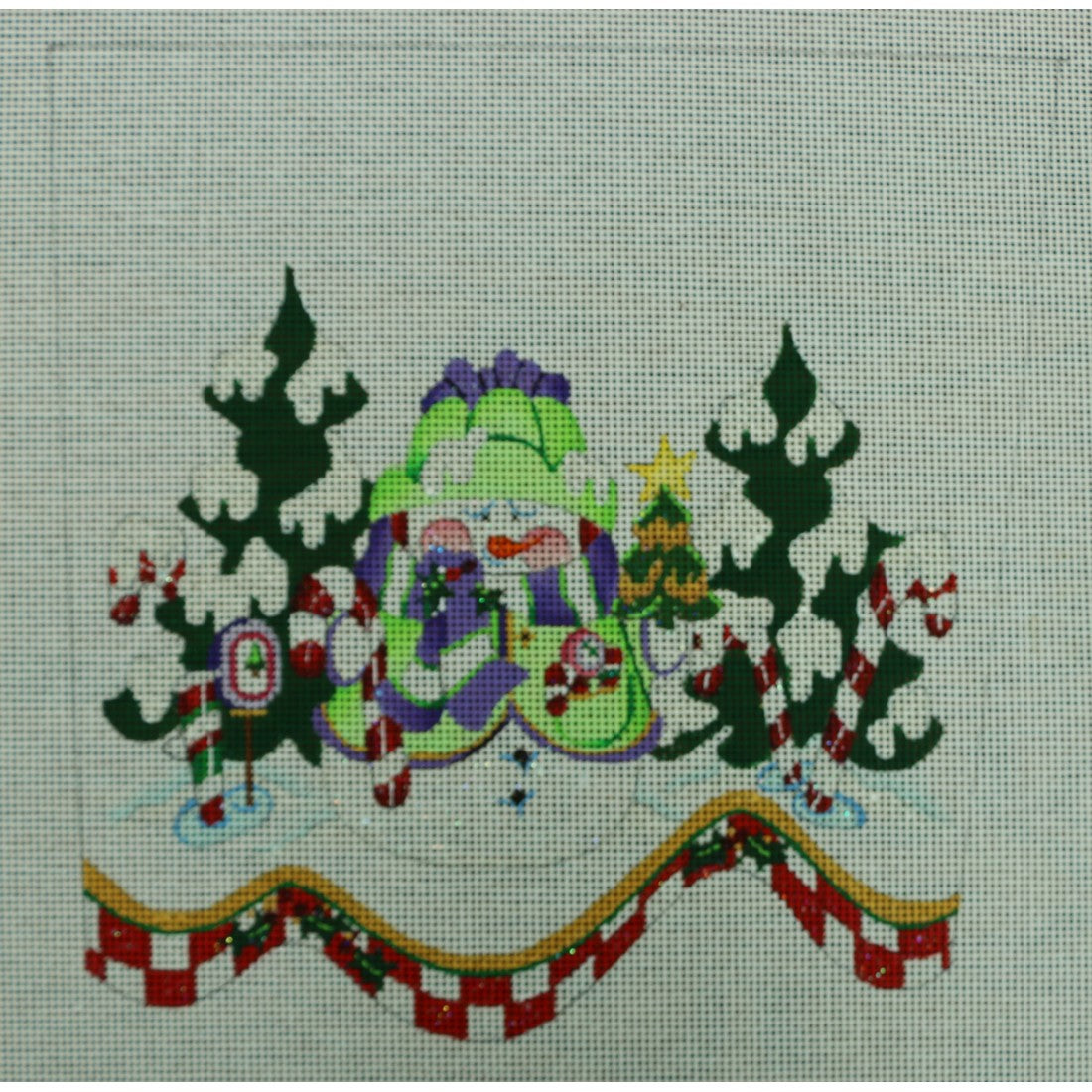 Snowman with Candy Canes, 13 mesh