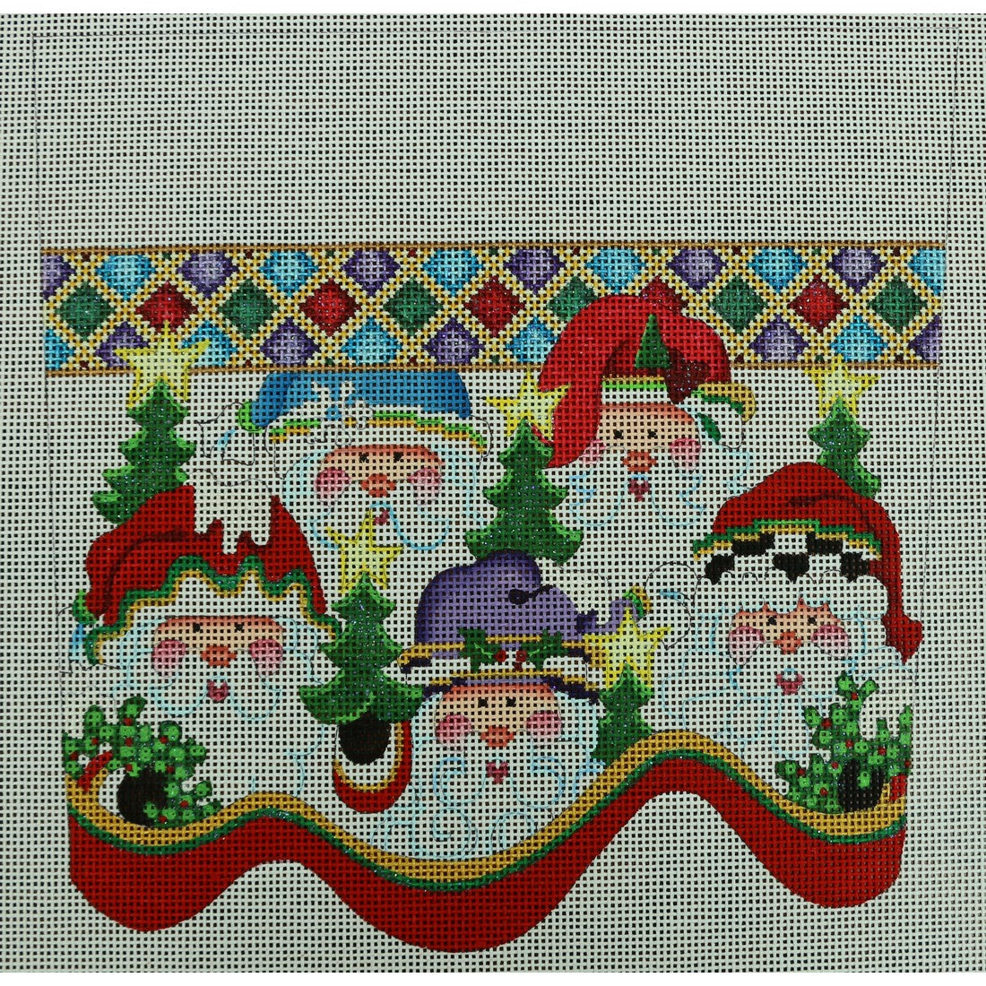 Group of Santas Cuff, 13 mesh